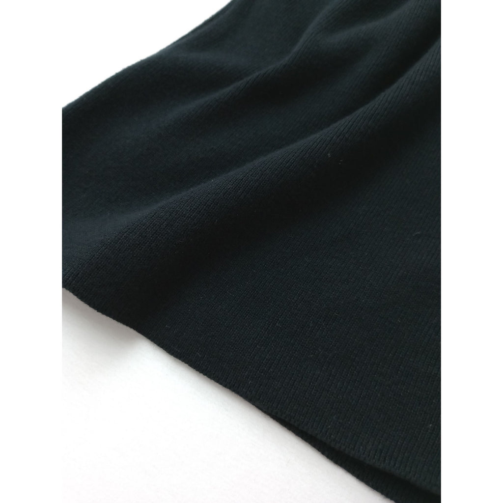 25SS MARGARET HOWELL マーガレットハウエル RIBBED COTTON CASHMERE コットン カシミヤ ニット ベスト トップス 黒 ブラック 2【中古】