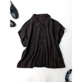 25SS MARGARET HOWELL マーガレットハウエル COTTON CHIFFON SHIRT コットン 綿 100％ シフォン シャツ ブラウス 半袖  ダークブラウン 1 【中古】