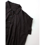 25SS MARGARET HOWELL マーガレットハウエル COTTON CHIFFON SHIRT コットン 綿 100％ シフォン シャツ ブラウス 半袖  ダークブラウン 1 【中古】