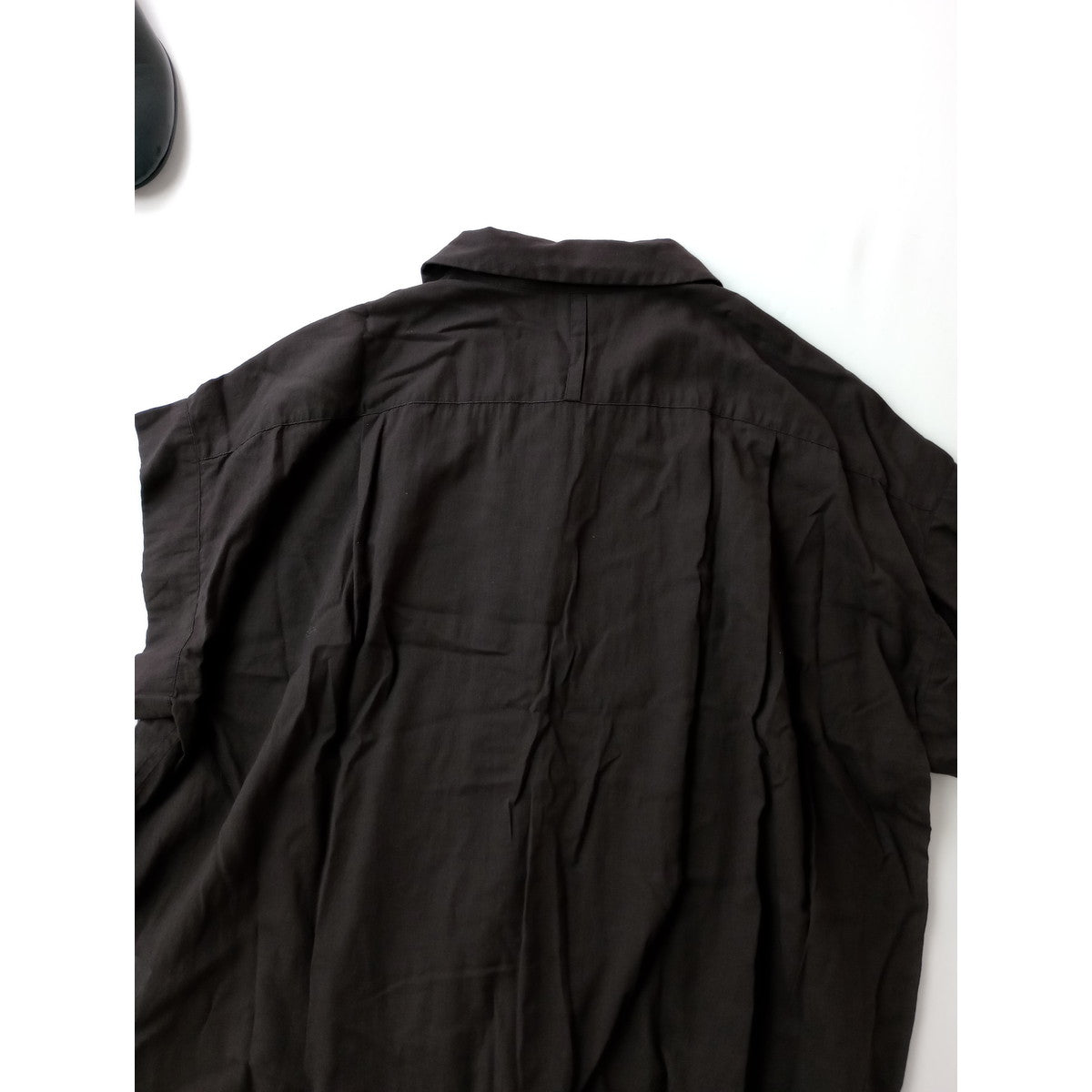 25SS MARGARET HOWELL マーガレットハウエル COTTON CHIFFON SHIRT コットン 綿 100％ シフォン シャツ ブラウス 半袖  ダークブラウン 1 【中古】