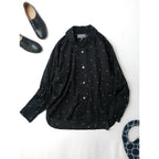 25SS  MARGARET HOWELL マーガレットハウエル COTTON POLKA DOT コットン 綿 100％ ポルカ ドット シャツブラウス 黒 ブラック 1【中古】