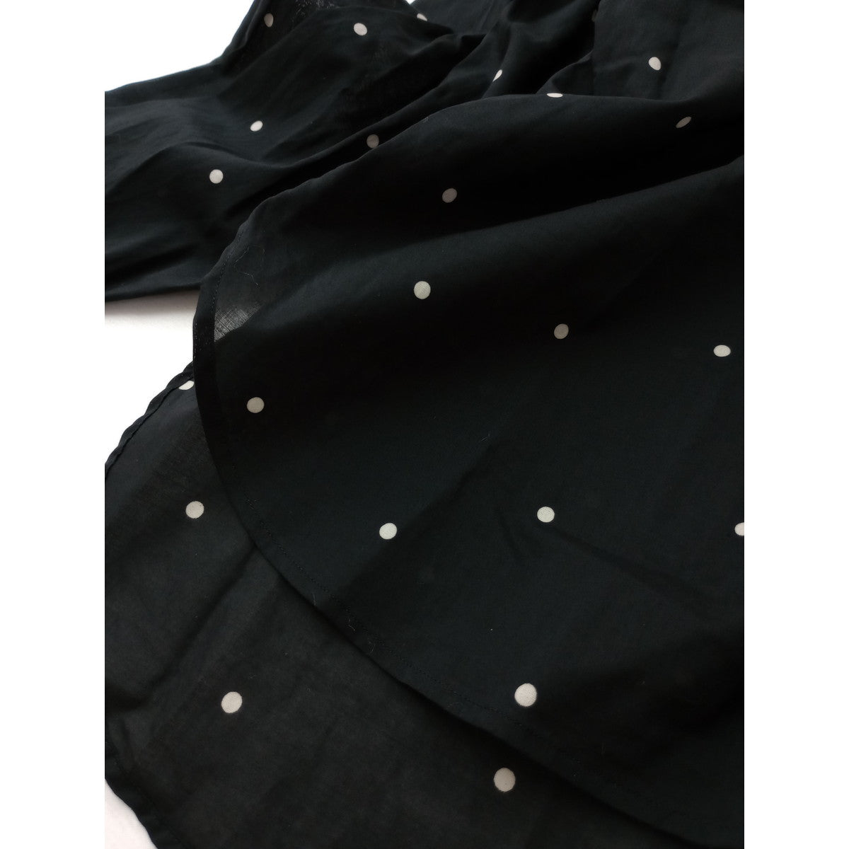 25SS  MARGARET HOWELL マーガレットハウエル COTTON POLKA DOT コットン 綿 100％ ポルカ ドット シャツブラウス 黒 ブラック 1【中古】