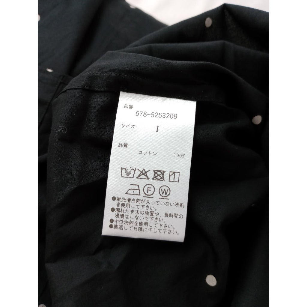 25SS  MARGARET HOWELL マーガレットハウエル COTTON POLKA DOT コットン 綿 100％ ポルカ ドット シャツブラウス 黒 ブラック 1【中古】