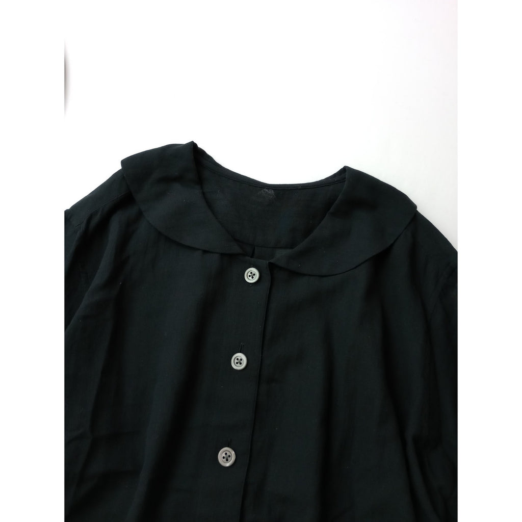 25SS  MARGARET HOWELL マーガレットハウエル COTTON SILK CHIFFON SHIRT コットン シルク シフォン シャツブラウス  黒 ブラック 【中古】