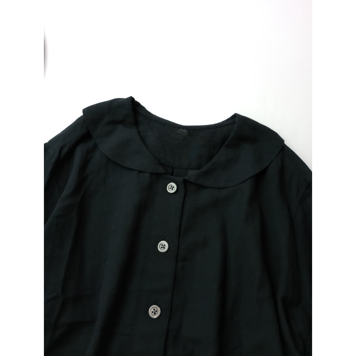 25SS  MARGARET HOWELL マーガレットハウエル COTTON SILK CHIFFON SHIRT コットン シルク シフォン シャツブラウス  黒 ブラック 【中古】