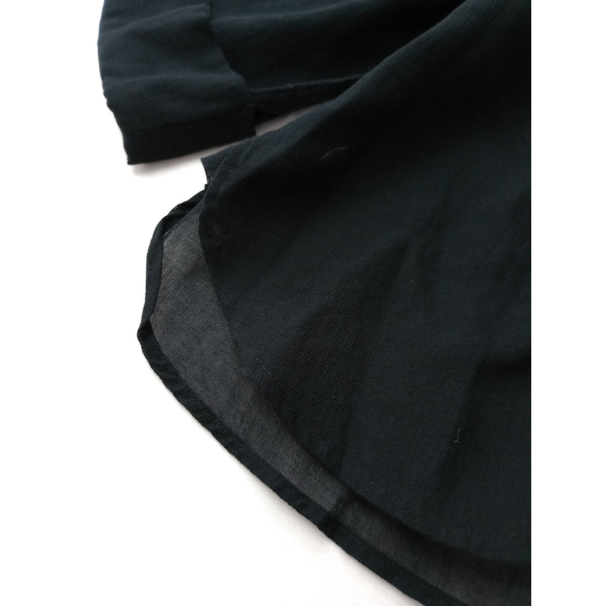 25SS  MARGARET HOWELL マーガレットハウエル COTTON SILK CHIFFON SHIRT コットン シルク シフォン シャツブラウス  黒 ブラック 【中古】