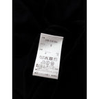 25SS MARGARET HOWELL マーガレットハウエル FINE COTTON LINEN KNITWEAR コットン リネン フレンチスリーブ 襟付き サマーニット トップス 黒 ブラック 2【中古】