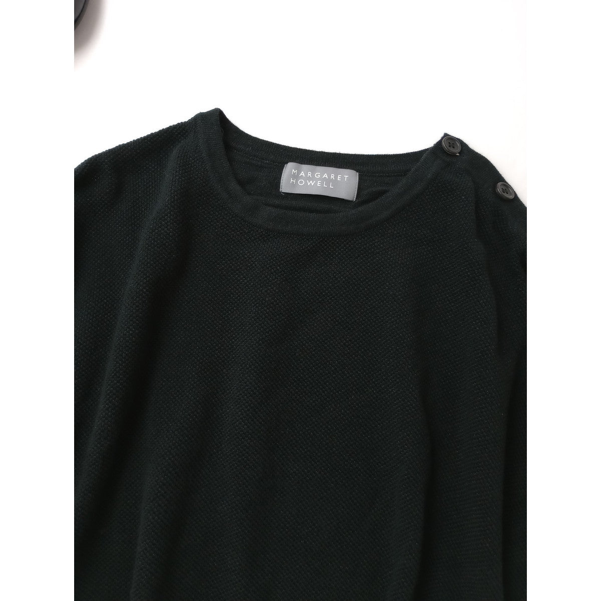 MARGARET HOWELL マーガレットハウエル COTTON HEMP KNIT コットン ヘンプ ニット 黒 ブラック 2【中古】