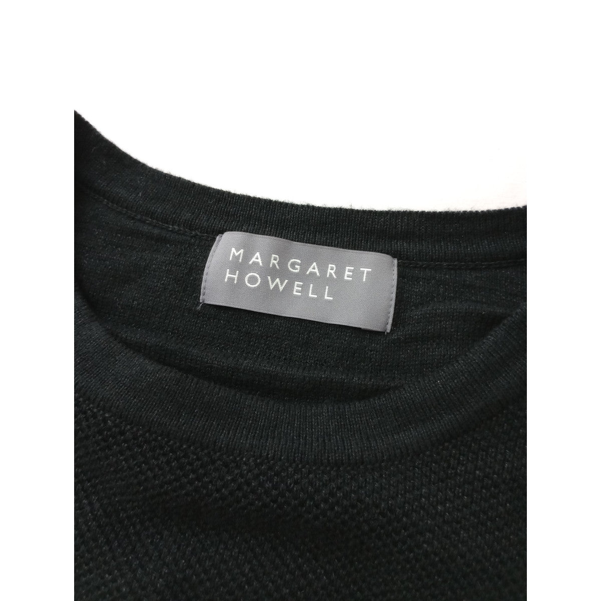 MARGARET HOWELL マーガレットハウエル COTTON HEMP KNIT コットン ヘンプ ニット 黒 ブラック 2【中古】