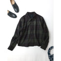 MARGARET HOWELL マーガレットハウエル CHECK WOOL TWILL SHIRT チェック シャツ  長袖 トップス カーキ ダークブラウン  1  【中古】