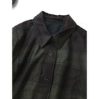 MARGARET HOWELL マーガレットハウエル CHECK WOOL TWILL SHIRT チェック シャツ  長袖 トップス カーキ ダークブラウン  1  【中古】