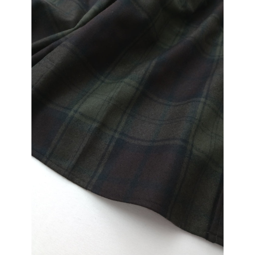 MARGARET HOWELL マーガレットハウエル CHECK WOOL TWILL SHIRT チェック シャツ  長袖 トップス カーキ ダークブラウン  1  【中古】