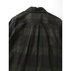 MARGARET HOWELL マーガレットハウエル CHECK WOOL TWILL SHIRT チェック シャツ  長袖 トップス カーキ ダークブラウン  1  【中古】