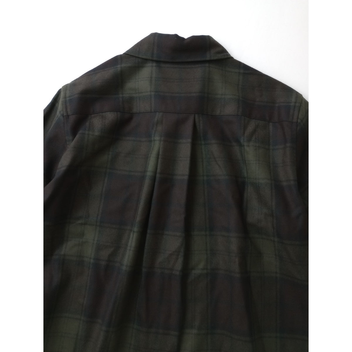 MARGARET HOWELL マーガレットハウエル CHECK WOOL TWILL SHIRT チェック シャツ  長袖 トップス カーキ ダークブラウン  1  【中古】