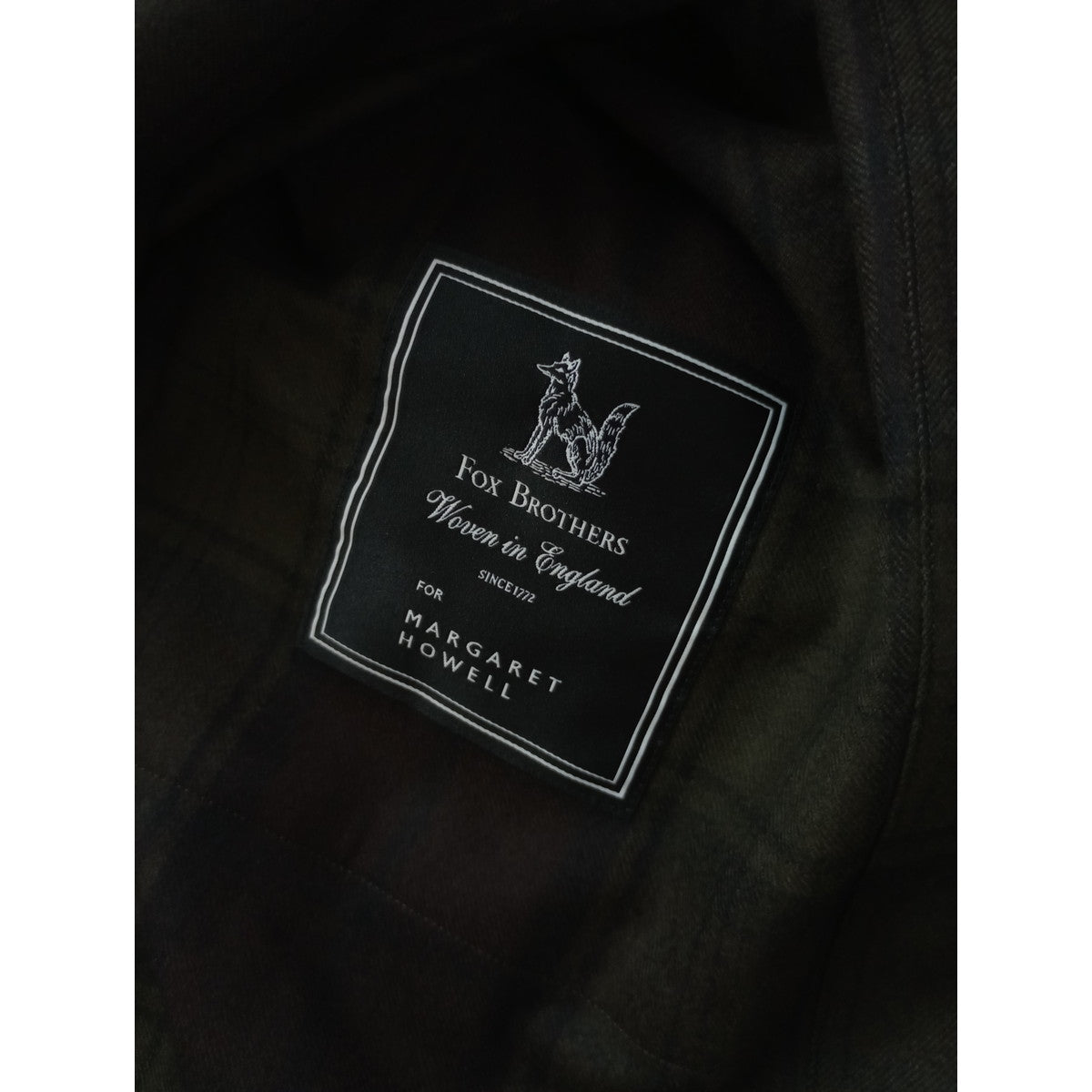 MARGARET HOWELL マーガレットハウエル CHECK WOOL TWILL SHIRT チェック シャツ  長袖 トップス カーキ ダークブラウン  1  【中古】