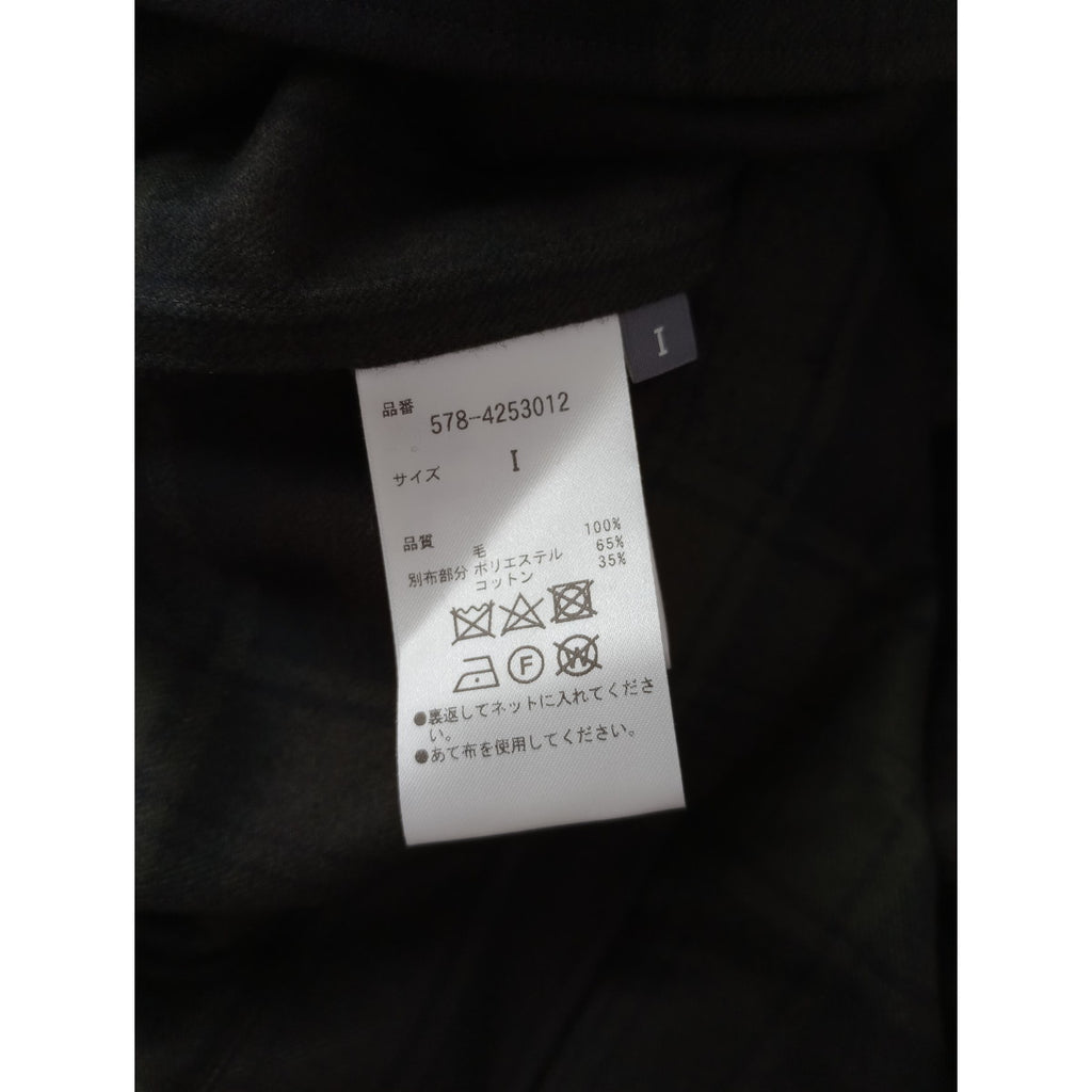 MARGARET HOWELL マーガレットハウエル CHECK WOOL TWILL SHIRT チェック シャツ  長袖 トップス カーキ ダークブラウン  1  【中古】