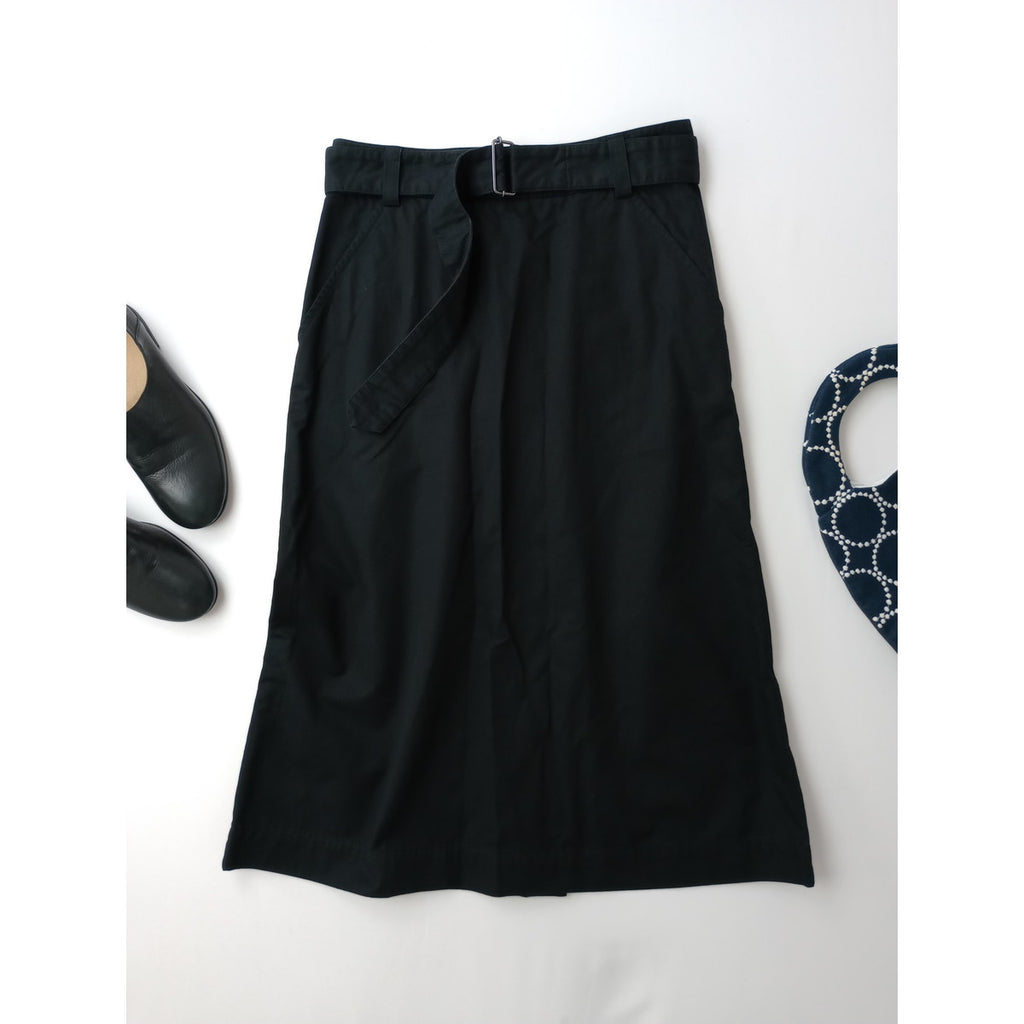 MARGARET HOWELL マーガレットハウエル LIGHT COTTON LINEN TWILL SKIRT コットン リネン ツイル ロングスカート 1 【中古】