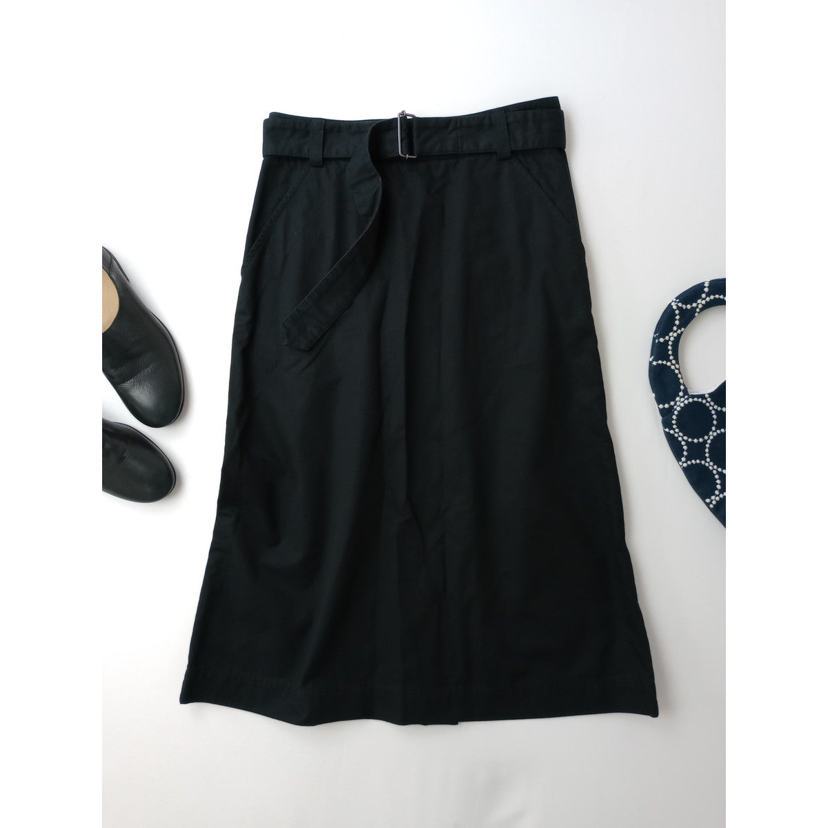 MARGARET HOWELL マーガレットハウエル LIGHT COTTON LINEN TWILL SKIRT コットン リネン ツイル ロングスカート 1 【中古】