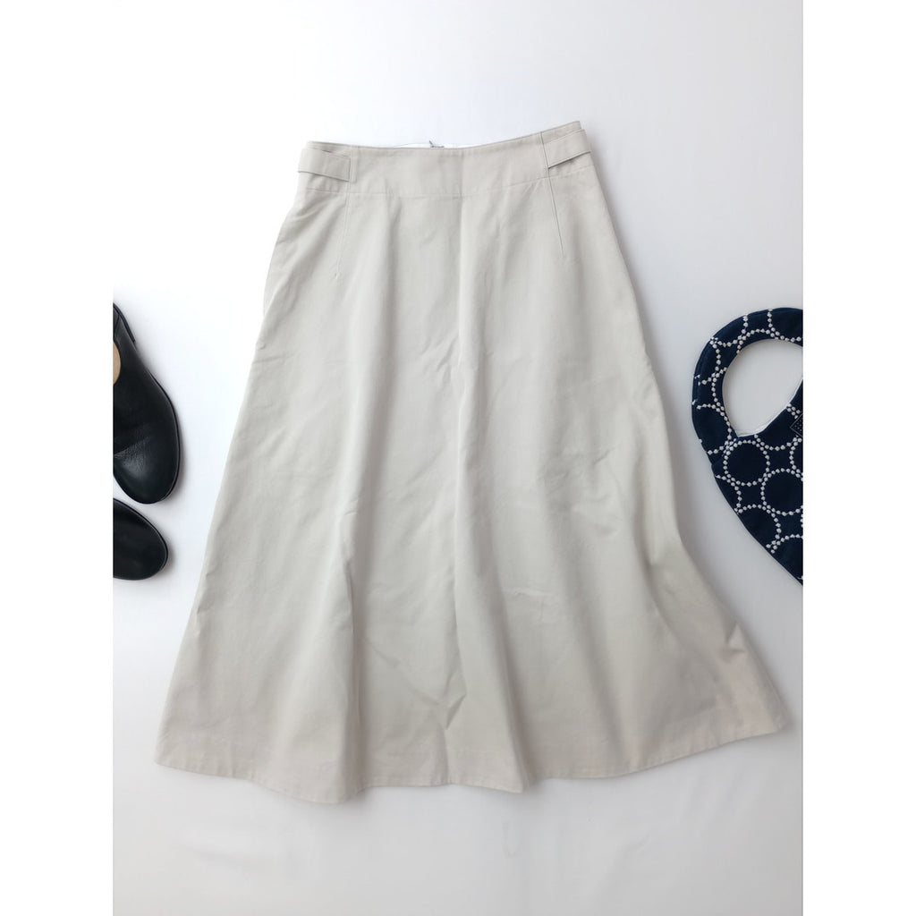 MARGARET HOWELL マーガレットハウエル COTTON TWILL SKIRT コットン ツイル ロングスカート コットン 綿 100％ ベージュ 0 【中古】