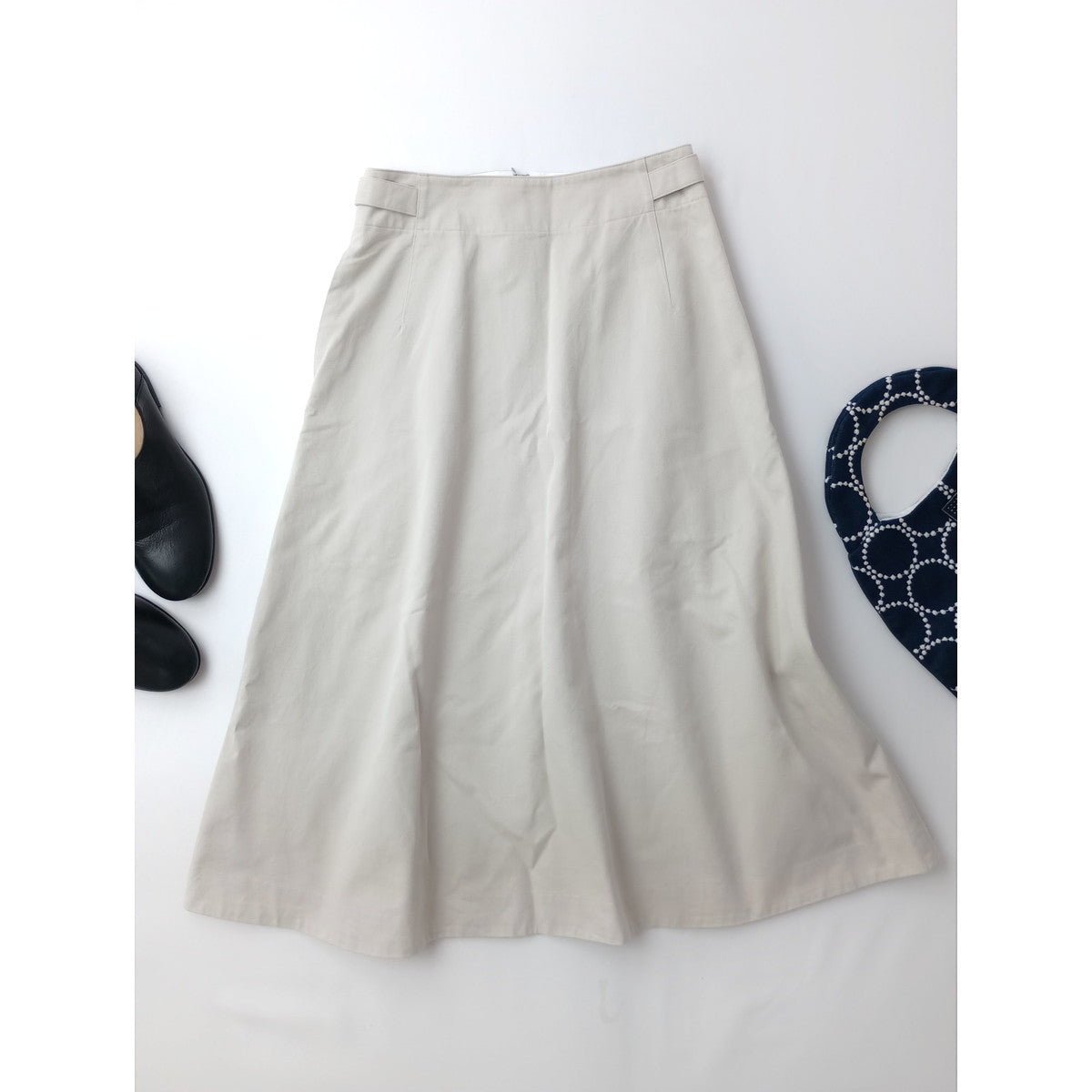 MARGARET HOWELL マーガレットハウエル COTTON TWILL SKIRT コットン ツイル ロングスカート コットン 綿 100％ ベージュ 0 【中古】