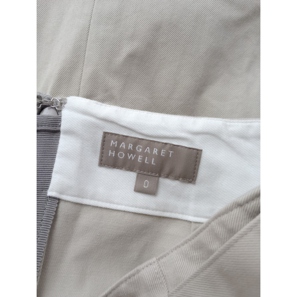 MARGARET HOWELL マーガレットハウエル COTTON TWILL SKIRT コットン ツイル ロングスカート コットン 綿 100％ ベージュ 0 【中古】