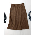MARGARET HOWELL × FOX BROTHERS マーガレットハウエル FLANNEL SKIRT フランネル ウール 毛 100％ ロングスカート ブラウン 1 (13M＋1078)【中古】