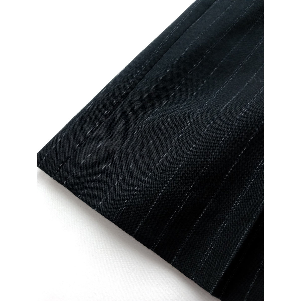 MARGARET HOWELL × FOX BROTHERSマーガレットハウエル STRIPE WOOL PLAINWEAVE TROUSERS ストライプ ウール毛 100％ トラウザーパンツ 黒 ブラック 1 【中古】