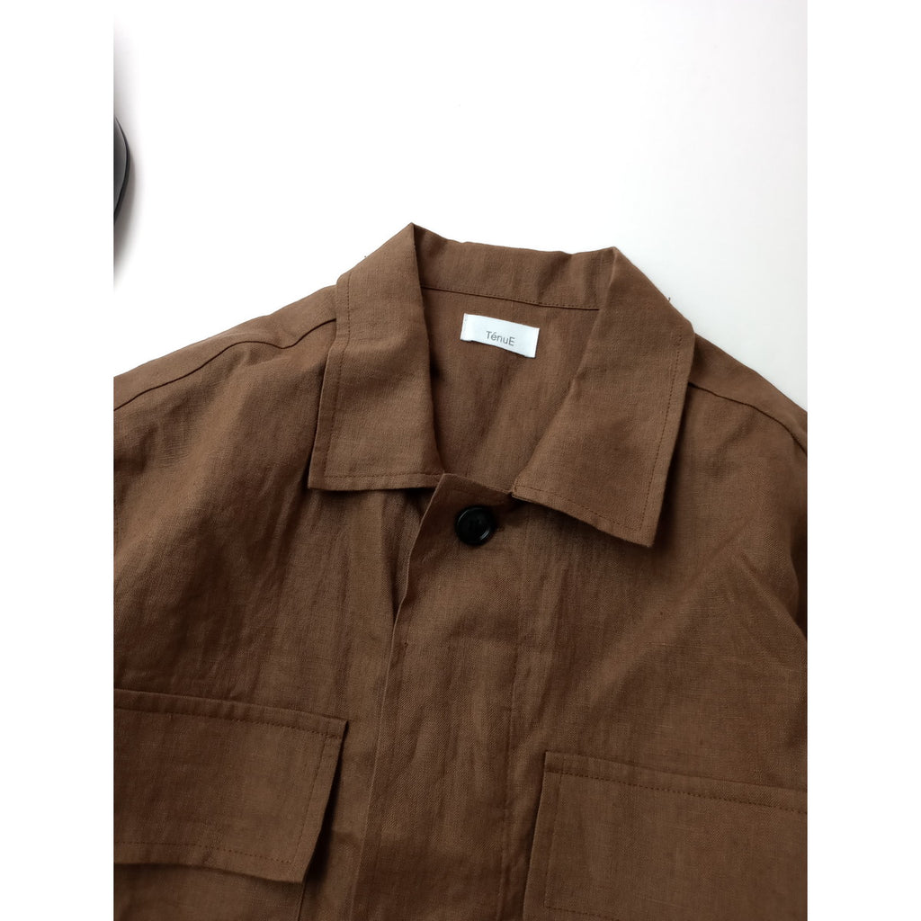 新品 26SS TENUE × MMN テニュイ 別注 リネンミリタリージャケット  ブラウン F