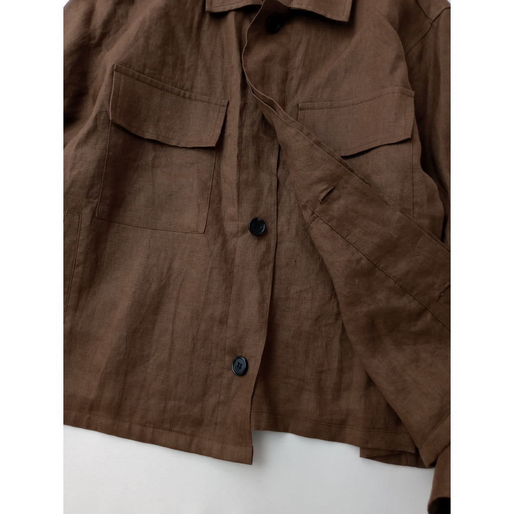 新品 26SS TENUE × MMN テニュイ 別注 リネンミリタリージャケット  ブラウン F