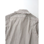 MADISONBLUE マディソンブルー  ROUND COLLAR FRILL SH B.STRIPE ラウンドカラー 長袖 シャツ ブラウス トップス ストライプ ブラウン 白 02 M 【中古】