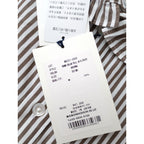 MADISONBLUE マディソンブルー  ROUND COLLAR FRILL SH B.STRIPE ラウンドカラー 長袖 シャツ ブラウス トップス ストライプ ブラウン 白 02 M 【中古】