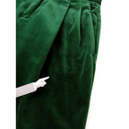 nicholson & nicholson ニコルソンアンドニコルソン ベロア  タック パンツ  グリーン コットン 綿 100％ 40  (13M＋1183)【中古】