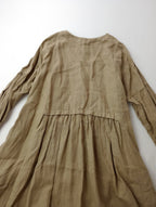 nest Robe ネストローブ  リネン パフスリーブ 2way ワンピース  製品染め ベージュ 【中古】
