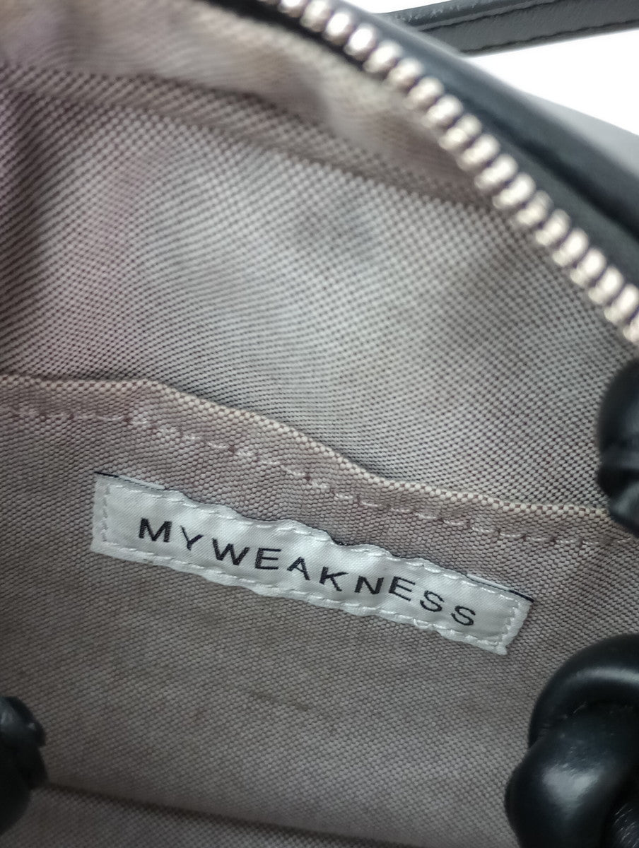 my weakness マイウィークネス 2way レザー ショルダーバッグ スカラ ハンド 黒 ブラック ともさかりえ 【中古】