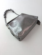 GIANNI CHIARINI ジャンニキアリーニ レザー ショルダーバッグ シルバー 【中古】