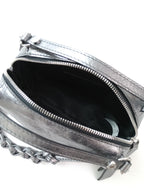 GIANNI CHIARINI ジャンニキアリーニ レザー ショルダーバッグ シルバー 【中古】