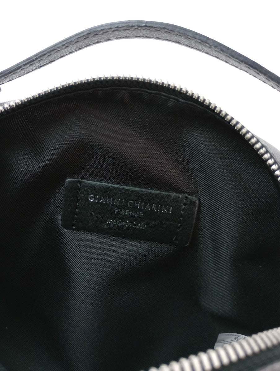 GIANNI CHIARINI ジャンニキアリーニ レザー ショルダーバッグ シルバー 【中古】