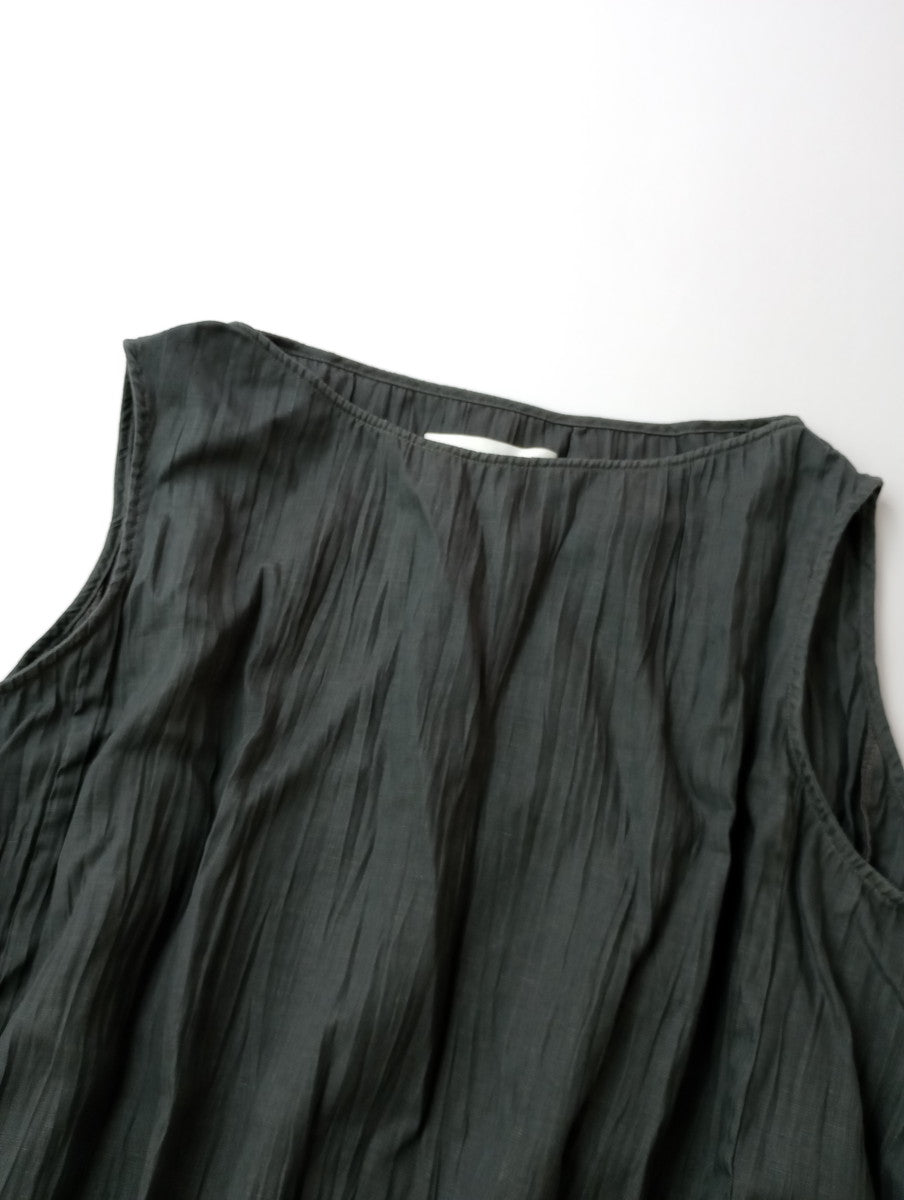 25SS  evam eva エヴァムエヴァ linen gradation sleeveless tunic チュニック グレー 【中古】