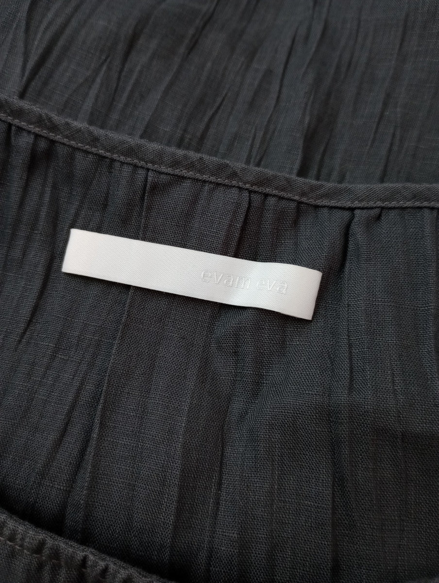 25SS  evam eva エヴァムエヴァ linen gradation sleeveless tunic チュニック グレー 【中古】