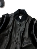 KOWGA コウガ LAMB LEATHER STADIUM JACKET スタジアム ジャケット スタジャン ブルゾン 黒 ブラック F (14M＋4389)