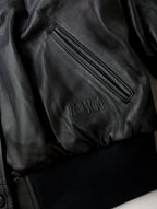 KOWGA コウガ LAMB LEATHER STADIUM JACKET スタジアム ジャケット スタジャン ブルゾン 黒 ブラック F (14M＋4389)