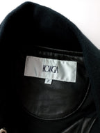 KOWGA コウガ LAMB LEATHER STADIUM JACKET スタジアム ジャケット スタジャン ブルゾン 黒 ブラック F (14M＋4389)