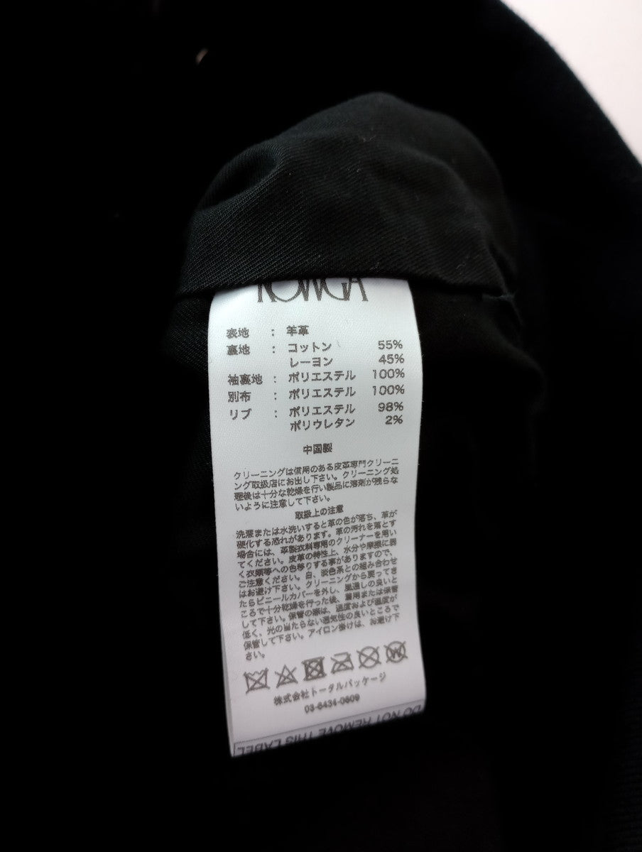 KOWGA コウガ LAMB LEATHER STADIUM JACKET スタジアム ジャケット スタジャン ブルゾン 黒 ブラック F (14M＋4389)