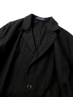 新品 HAND ROOM WOMENS ハンドルーム ウールコットン ショップコート ロング 黒 ブラック