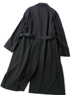 新品 HAND ROOM WOMENS ハンドルーム ウールコットン ショップコート ロング 黒 ブラック