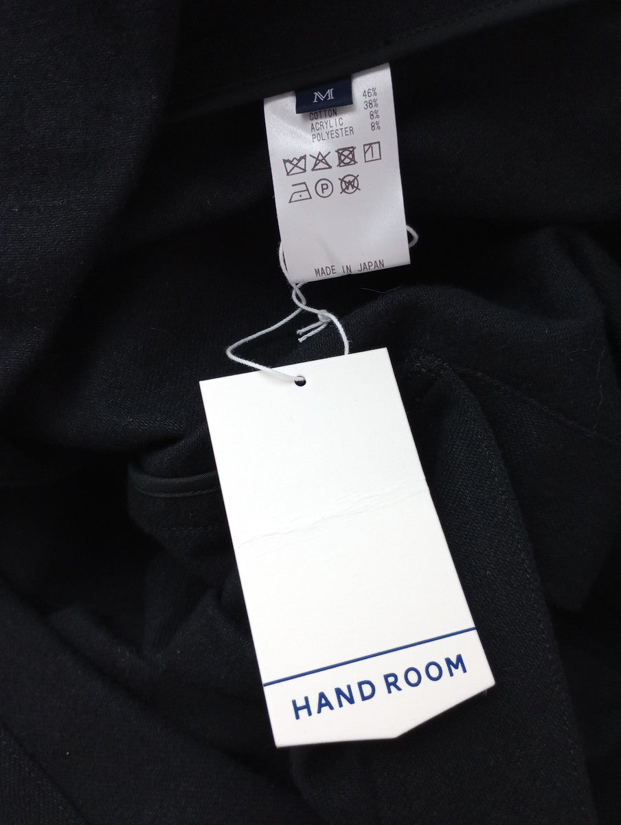 新品 HAND ROOM WOMENS ハンドルーム ウールコットン ショップコート ロング 黒 ブラック