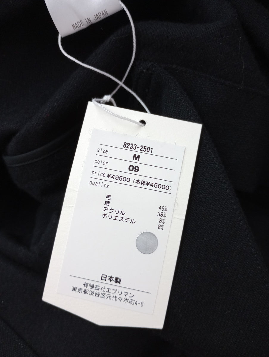 新品 HAND ROOM WOMENS ハンドルーム ウールコットン ショップコート ロング 黒 ブラック