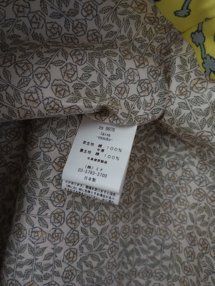 mina perhonen ミナペルホネン ensoku laiva レザーハンドル トートバッグ イエロー 【中古】