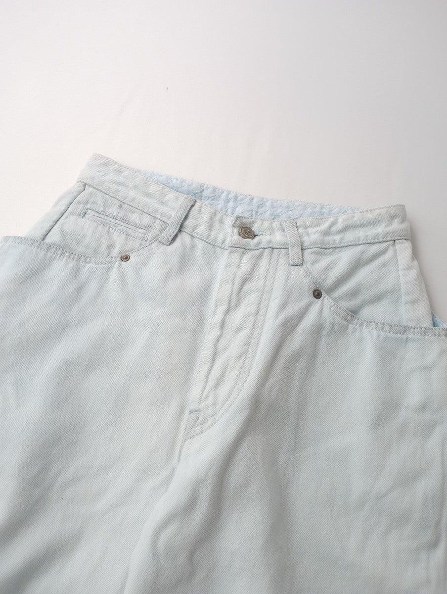 minaperhonen ミナペルホネン always  デニム  ワイド パンツ 34 ライトブルー  【中古】