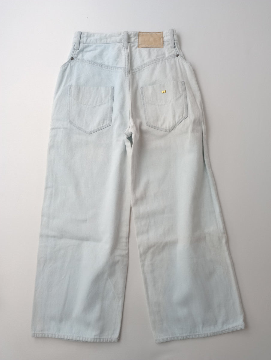 minaperhonen ミナペルホネン always  デニム  ワイド パンツ 34 ライトブルー  【中古】